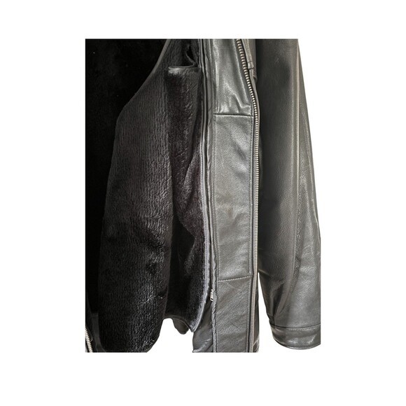 Rare Max USA Men 4X Vintage Genuine Black Leather Jacket 90s Hip Hop Zip Liner - Picture 9 of 11
